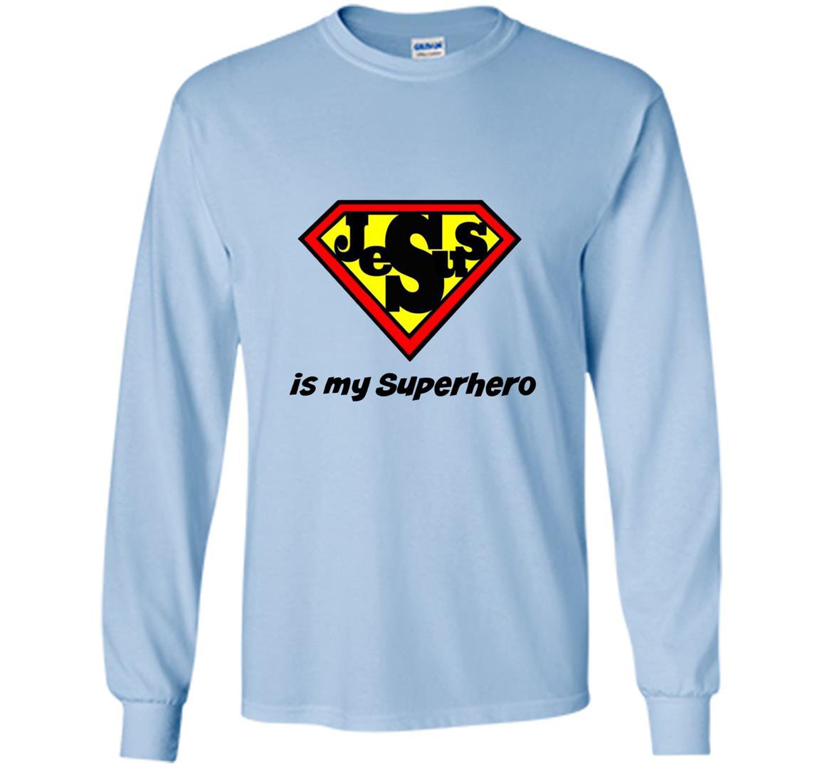 Jesus is my superheo hero vbs christian Long Sleeve