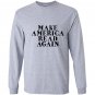Make america read again librarian reading book Long Sleeve