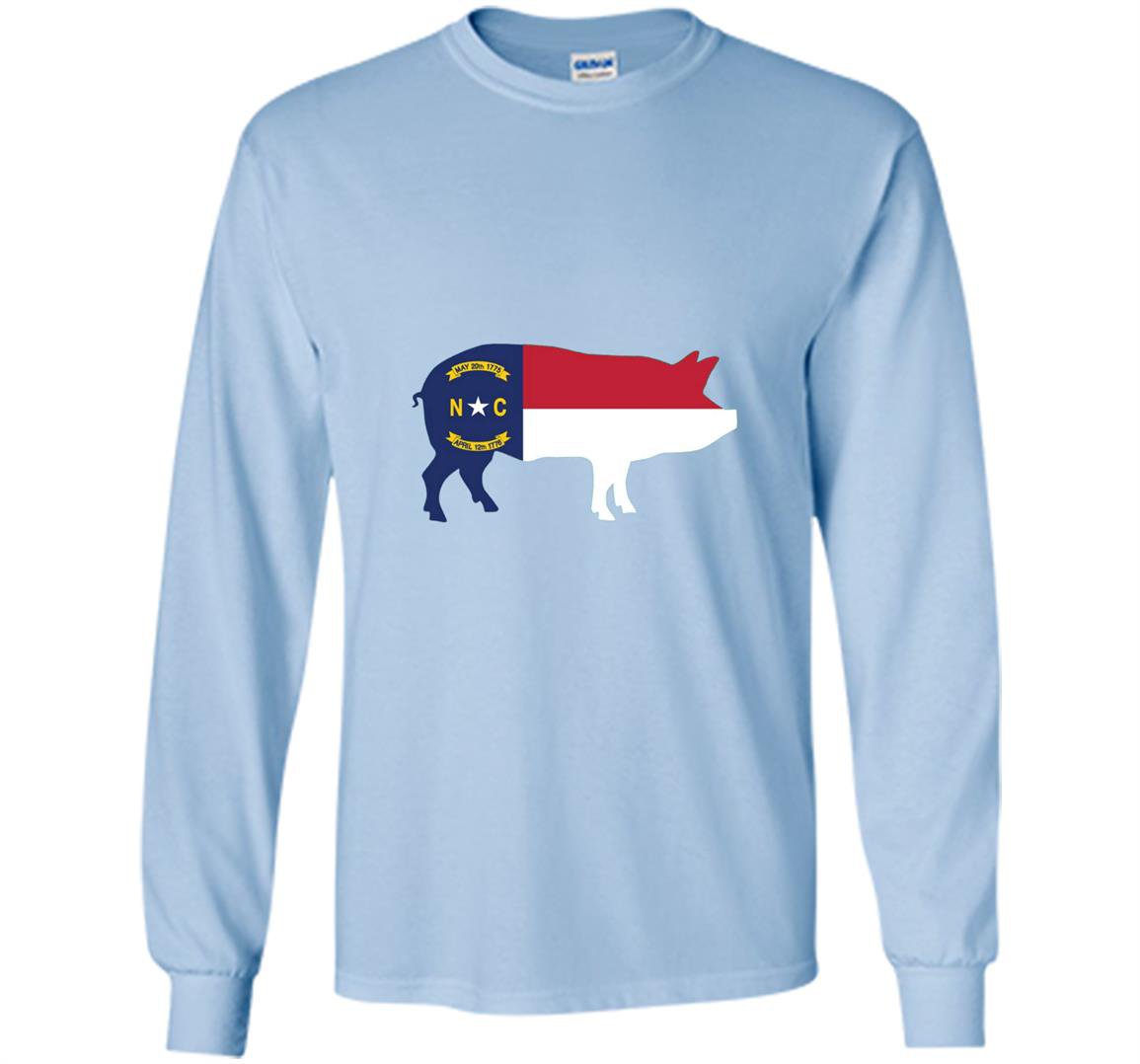 North carolina bbq pig state flag Long Sleeve