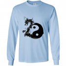 Tai chi symbol with dragon in water ink Long Sleeve