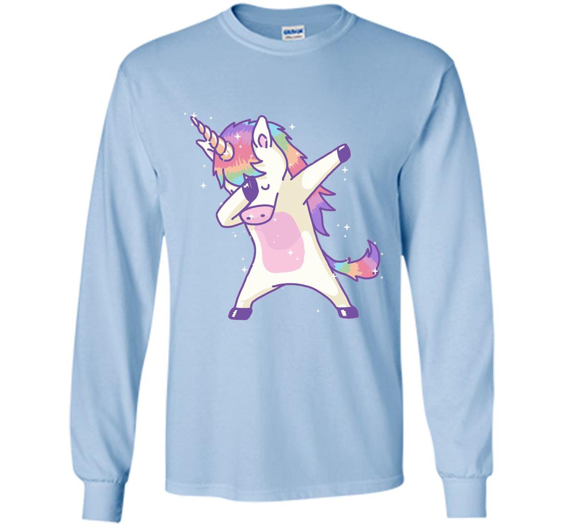 Dabbing unicorn clothes heather Long Sleeve