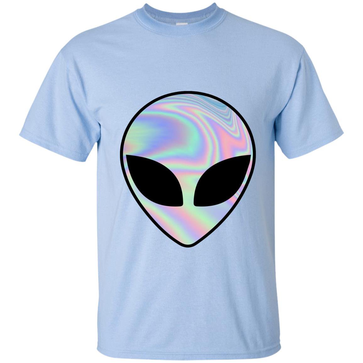 Alien head holographic party rave trippy T-shirt