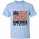 America love it or leave it patriotic american flag T-shirt