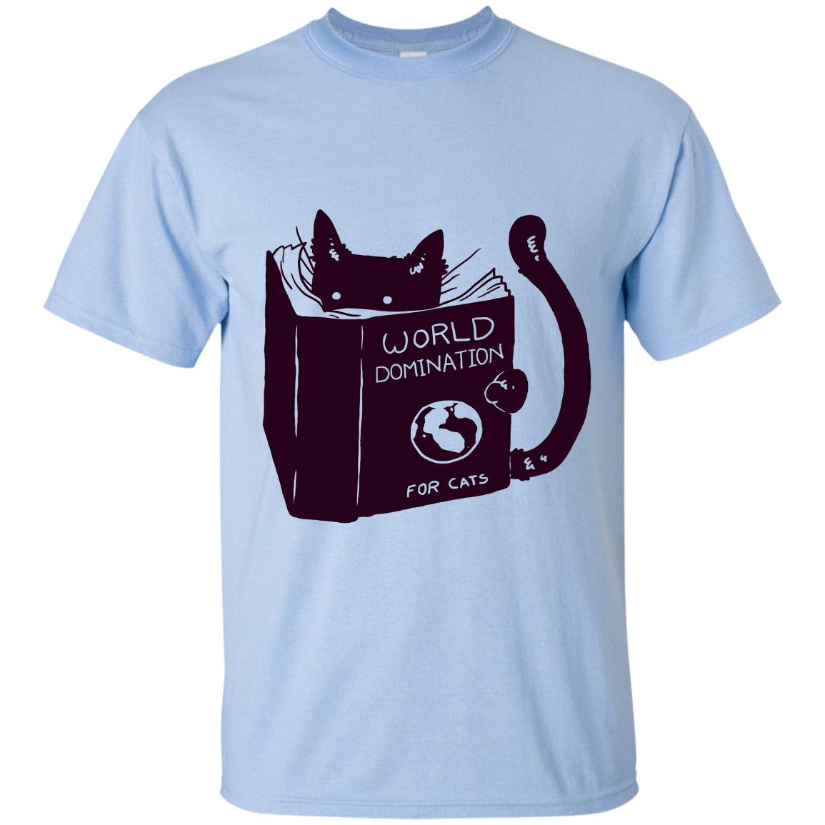 Cat reading a book world domination for cat T-shirt