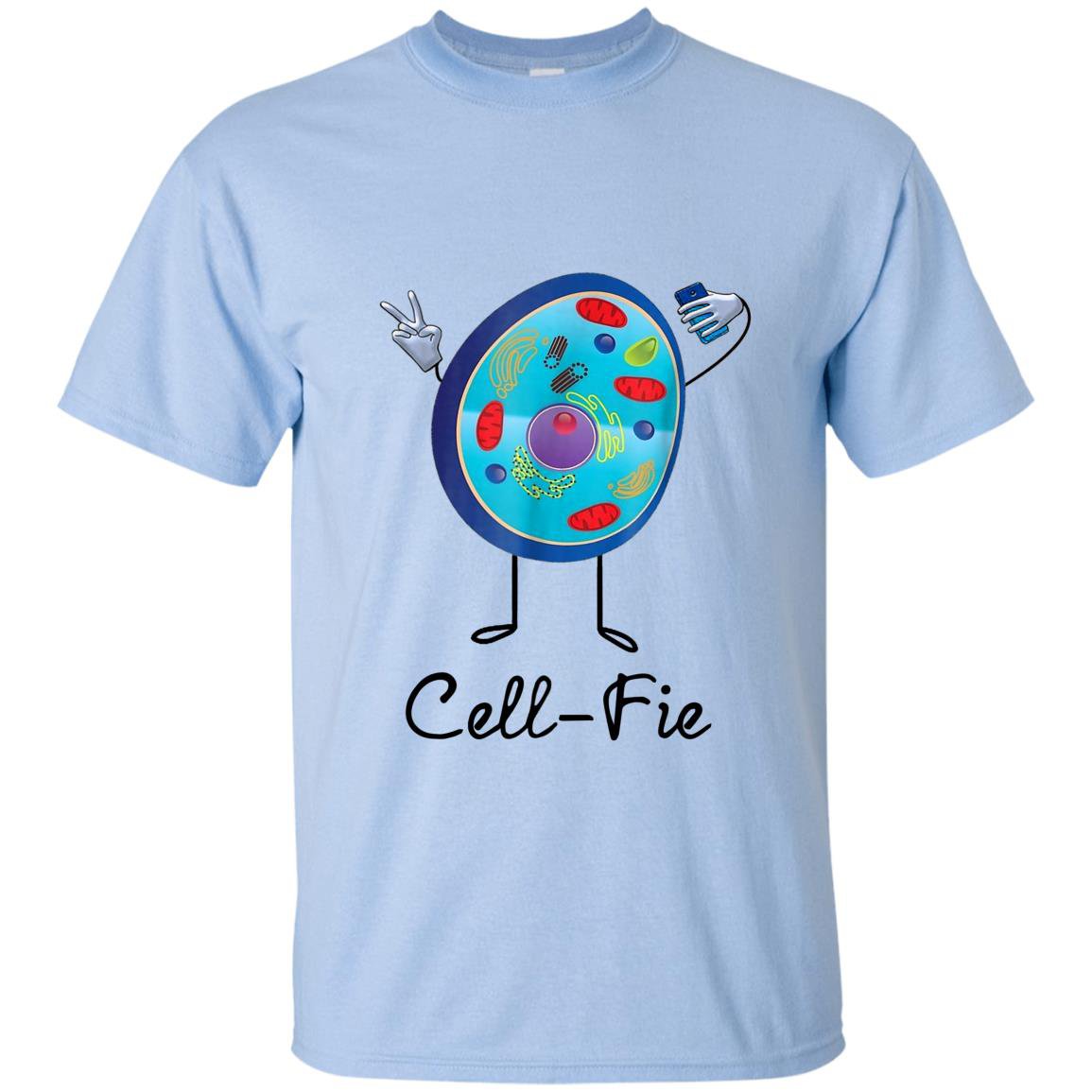 Cell fie funny science teacher selfie pun T-shirt