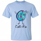 Cell fie funny science teacher selfie pun T-shirt