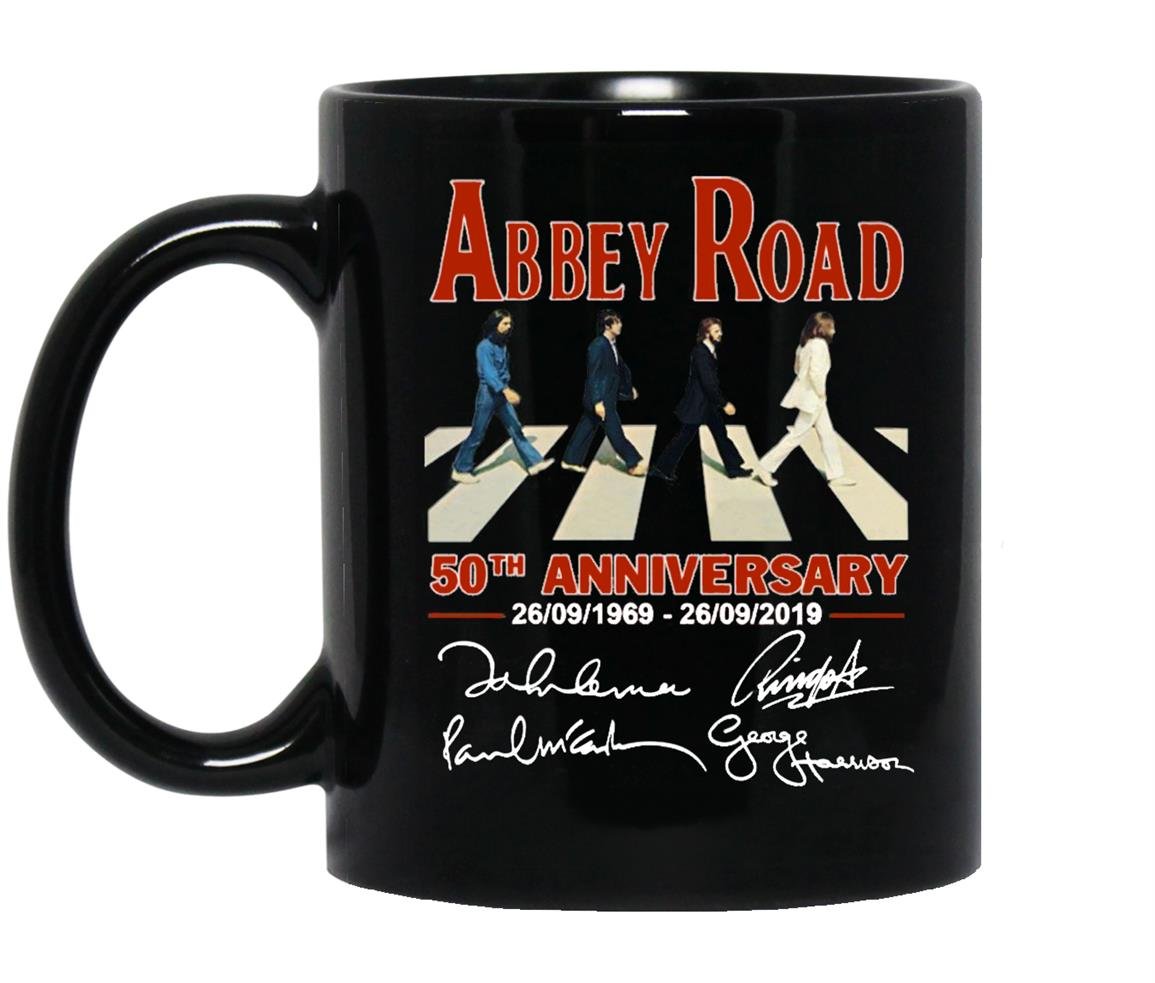 Abbey road 50th anniversary the beatles signatures 1969 2019 Mug Black