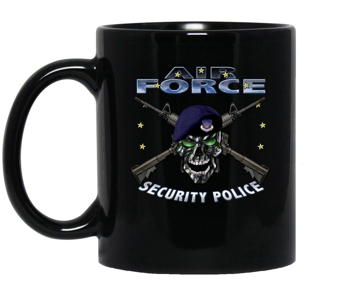 Air force security forces defensor fortis police Mug Black