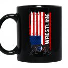 American flag wrestlingusa flag wrestling Mug Black