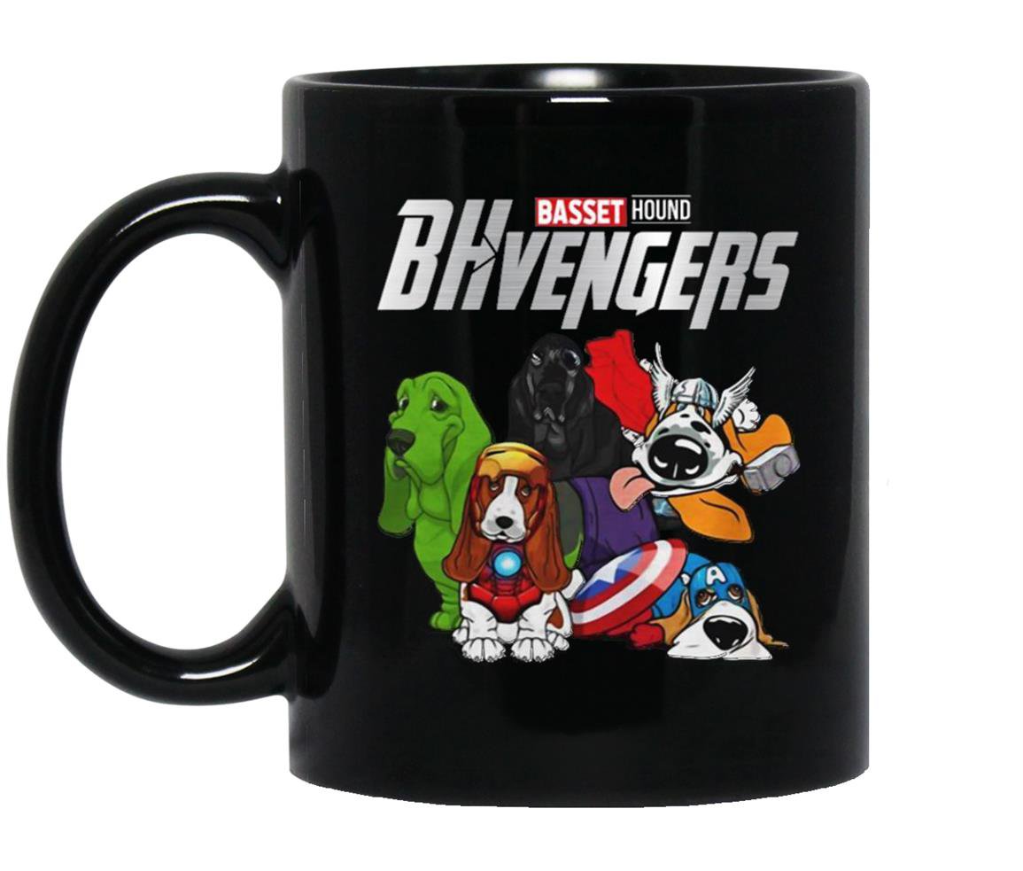 Basset hound avengers Mug Black