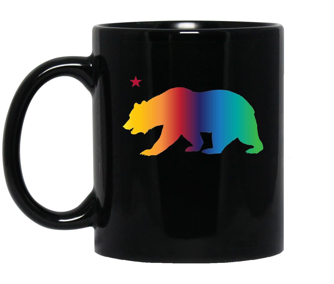 California bear pride love equality lgbt rainbow Mug Black
