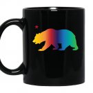 California bear pride love equality lgbt rainbow Mug Black