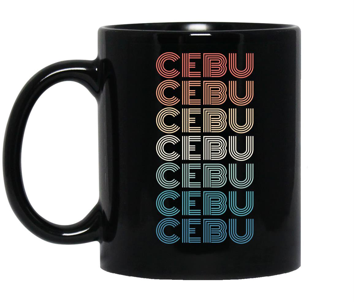 Classic retro vintage cebu philippines city Mug Black