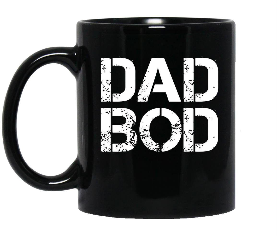 Dad bod rough strong 90s stencil textdark Mug Black