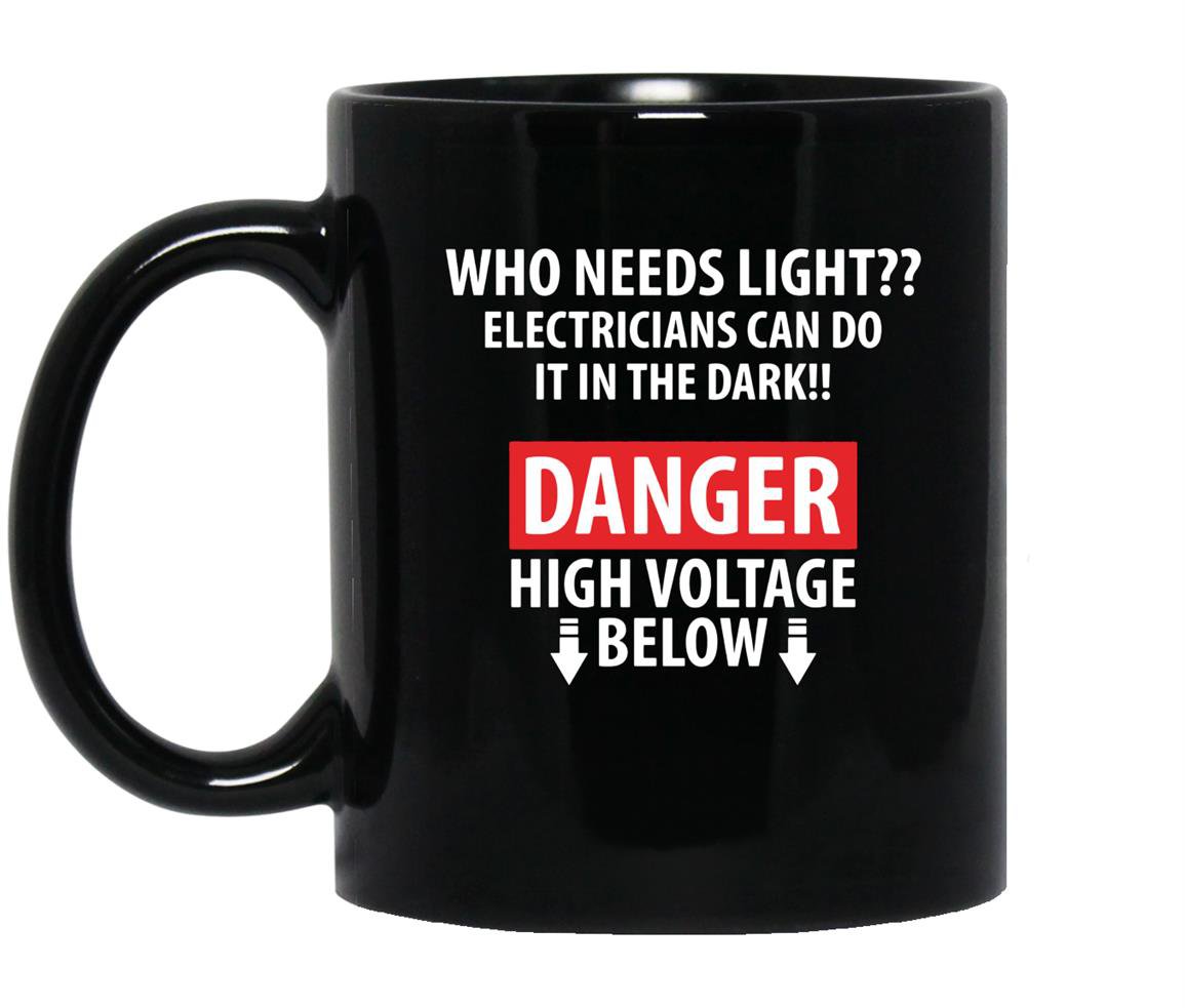 Danger high voltage funny electrician Mug Black