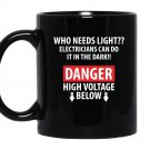 Danger high voltage funny electrician Mug Black