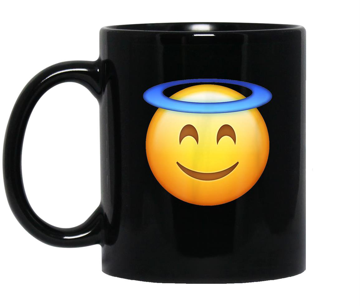 Emoji angel Mug Black