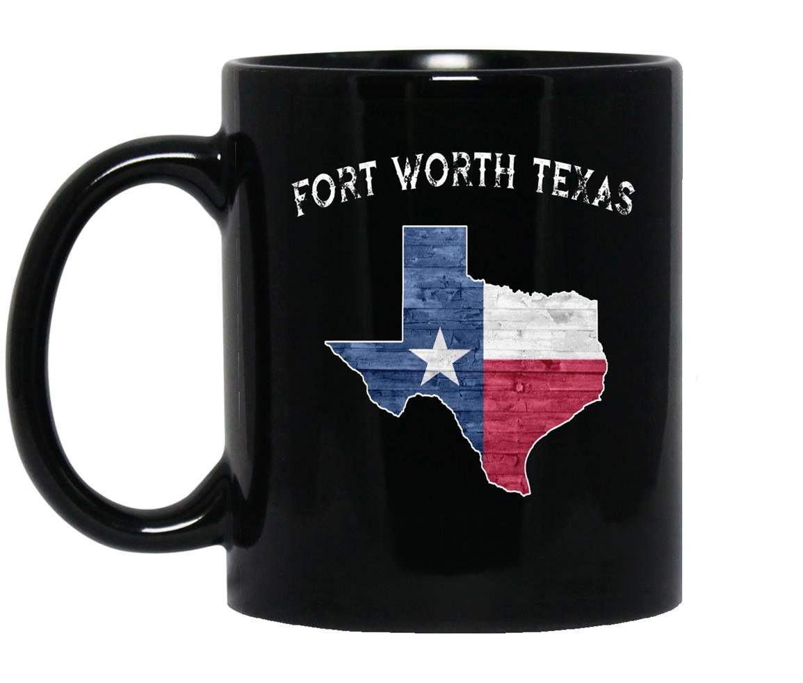 Fort worth texas vintage state of texas flag Mug Black
