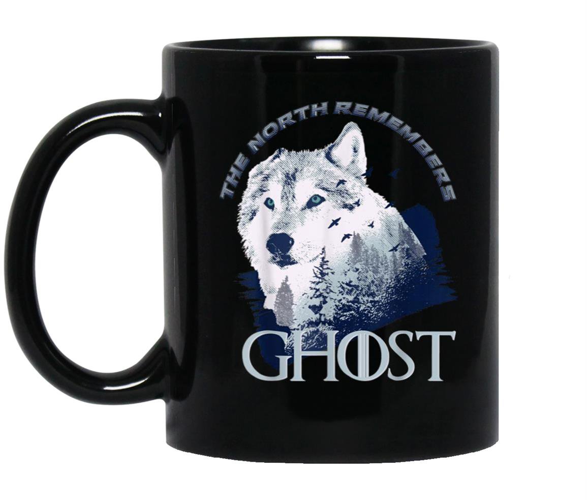 Ghost lone wolf in forest game day or winning the throne Mug Black