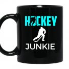 Hockey junkie funny gift Mug Black