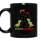 Mamasaurustrex mama i happy have two kid gift Mug Black