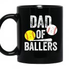 Dad of ballers funny baseball softball gift from son Mug Black