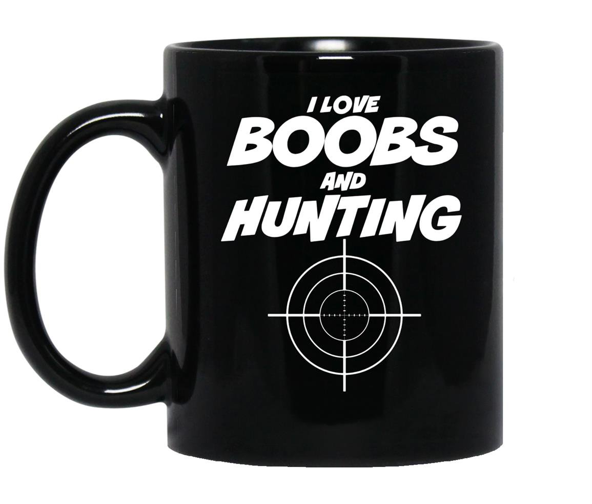 I love boobs and hunting hunter Mug Black