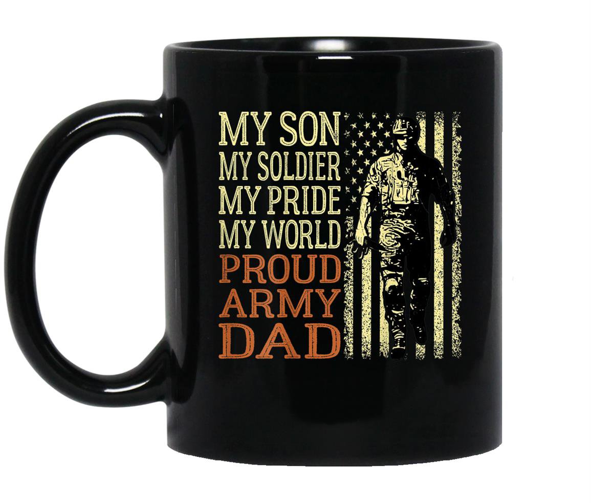My son my soldier hero proud army dad father gift Mug Black