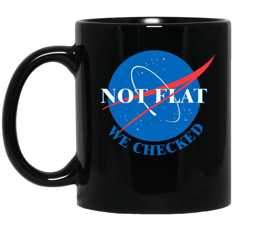 Not flat we checked nasa logo Mug Black