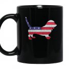 Patriotic basset hound mix american flag embroidery Mug Black