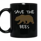 Save the bees brown bear Mug Black