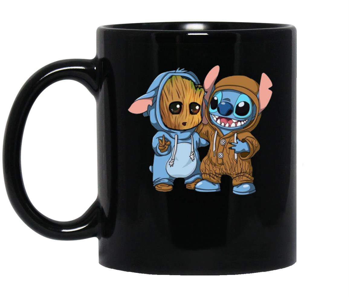 Stitch and baby groo Mug Black