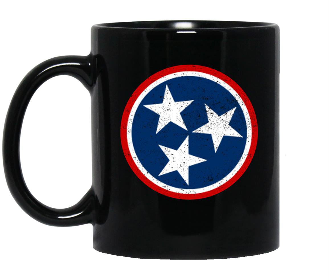 Tennessee volunteer state distressed tristar flag Mug Black