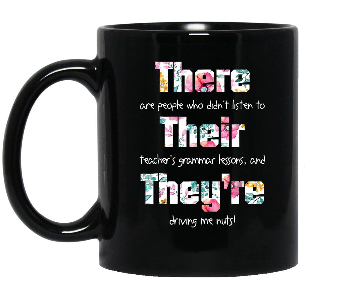 There their theyre english grammar funny teacher Mug Black