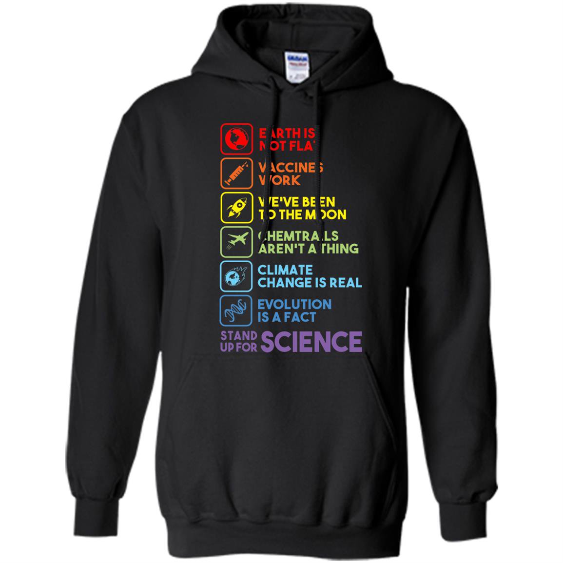 Earth is not flat stand up for science earth day Hoodie