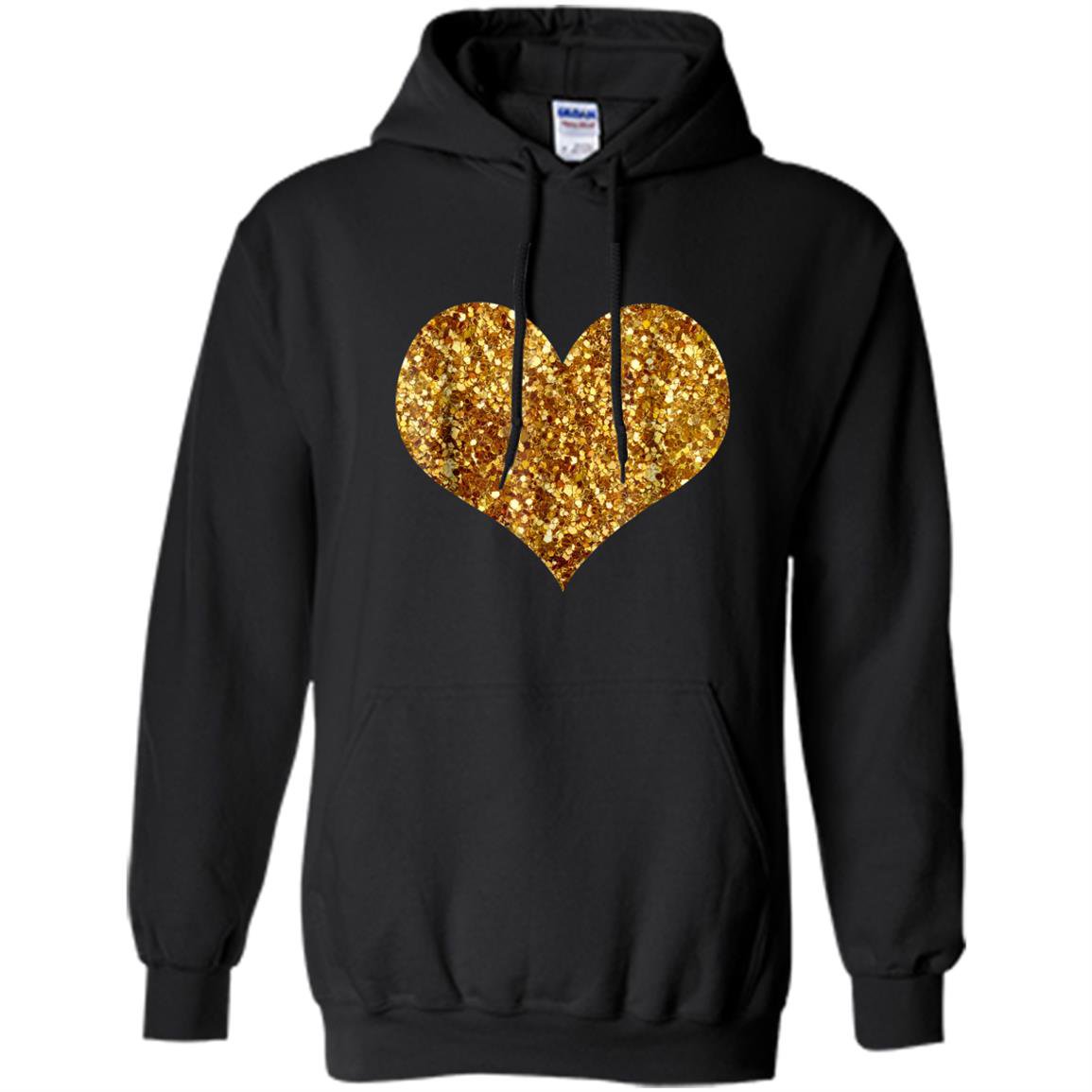 Gold sequins in a heart shape Hoodie
