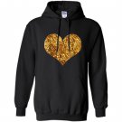 Gold sequins in a heart shape Hoodie