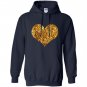 Gold sequins in a heart shape Hoodie