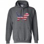 Patriotic basset hound mix american flag embroidery Hoodie