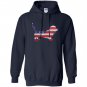 Patriotic basset hound mix american flag embroidery Hoodie