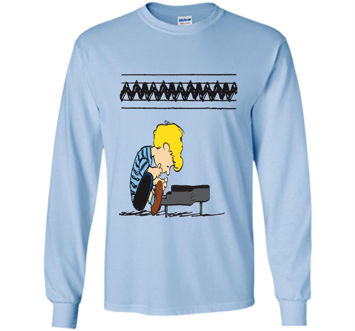 Peanuts music piano cartoon funny schroder Long Sleeve