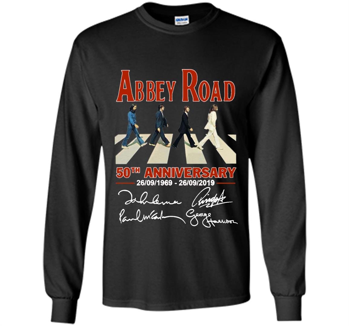 Abbey road 50th anniversary the beatles signatures 1969 2019 Long Sleeve