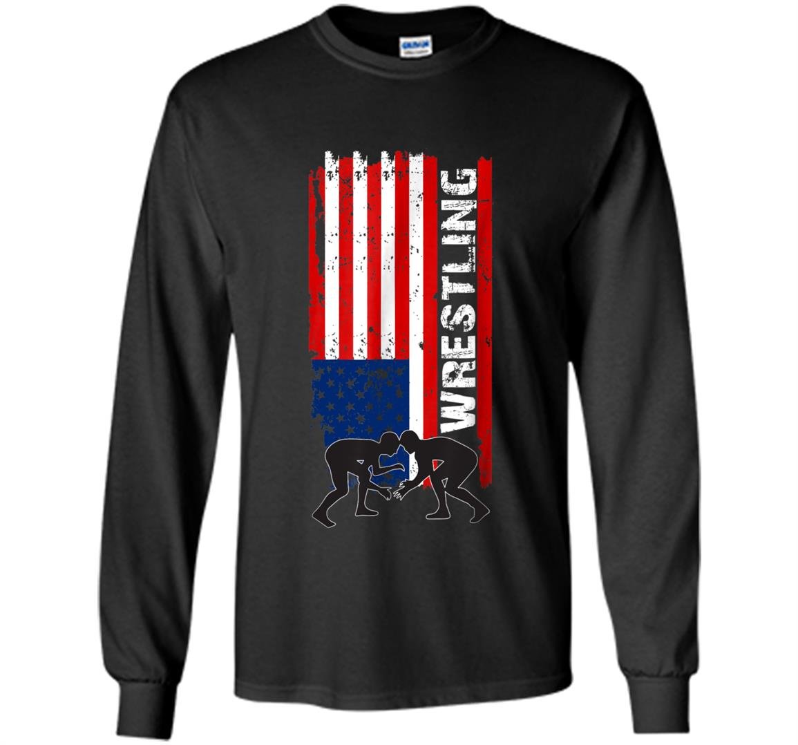 American flag wrestling usa flag wrestling Long Sleeve