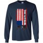 American flag wrestling usa flag wrestling Long Sleeve