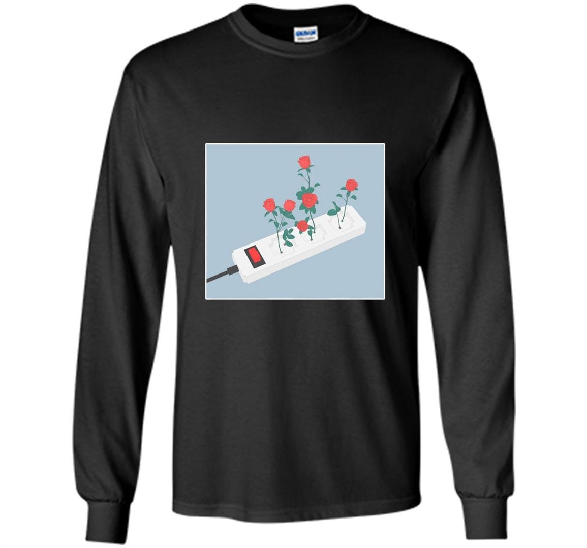 Flower aesthetic vaporwave digital medium Long Sleeve