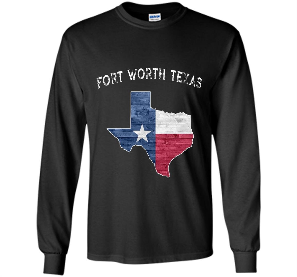 Fort worth texas vintage state of texas flag Long Sleeve