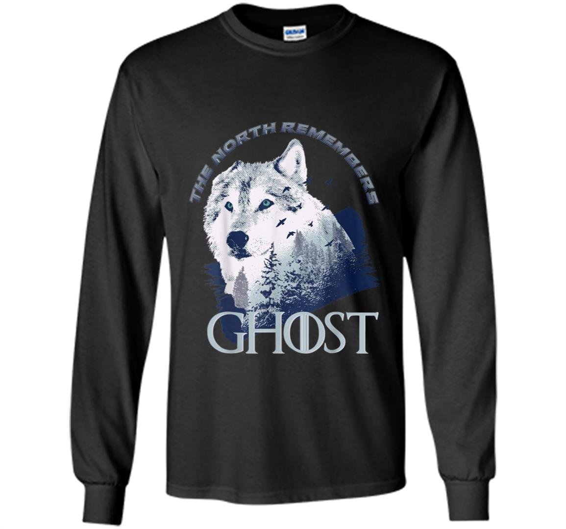Ghost lone wolf in forest game day or winning the throne Long Sleeve