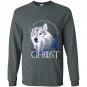 Ghost lone wolf in forest game day or winning the throne Long Sleeve