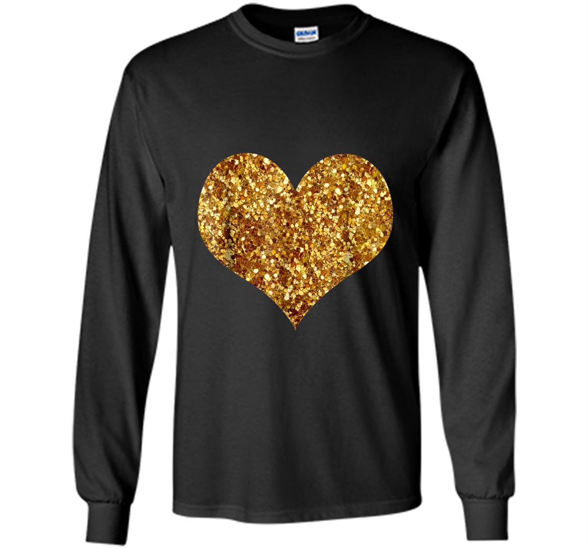 Gold sequins in a heart shape Long Sleeve