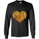 Gold sequins in a heart shape Long Sleeve